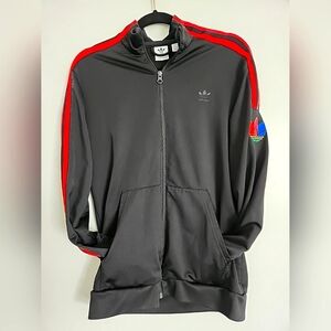 Adidas Trefoil 3 Stripe Full Zip Track Jacket Black Color Stripe Youth Size XL